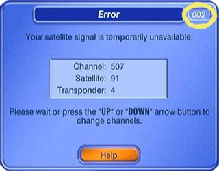 bell satellite error codes